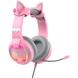 Навушники ігрові з мікрофоном Havit HV-H2233d Cat pink (HV-H2233d) - мініатюра 3