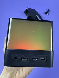Портативна Bluetooth колонка K18 з функцією караоке, 2 мікрофони в комплекті, RGB підсвітка, LED дисплей, акумулятор, чорна 10345 - мініатюра 3
