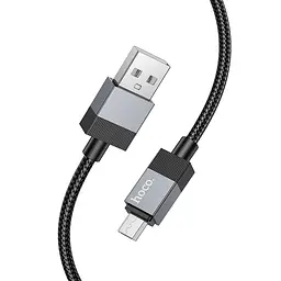 Дата кабель Hoco X110 Honorific USB to MicroUSB 2.4A 1 м Black - мініатюра 4