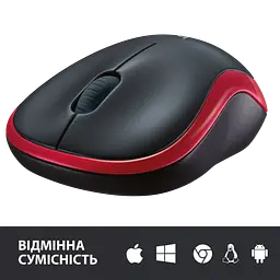 Миша бездротова Logitech M185 Red (910-002240) - мініатюра 5