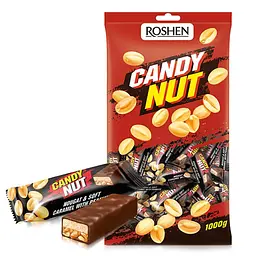 Цукерки Roshen Candy Nut Нуга та м'яка карамель з арахісом 1 кг