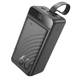 Батарея універсальна HOCO 60000mAh Element PD/20W, QC/22.5W, LED Lamp, Black (J123C / 714736) - мініатюра 2