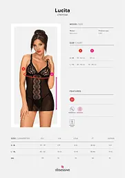 Сексуальний комплект Obsessive Lucita L/XL чорний - мініатюра 5