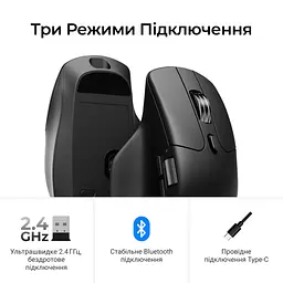Мишка Keychron M6S Wireless/Bluetooth/USB Black (M6S-A72) - мініатюра 9