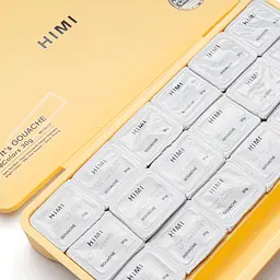Набір гуашевих фарб Jelly Cup 18×30 мл Металіки жовтий пластиковий пенал HIMI - мініатюра 6