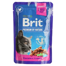 Набір вологого корму для котів Brit Premium Cat з куркою та індичкою 24 шт x 100 г - мініатюра 2