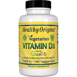 Вітамін D3 для вегетаріанців Healthy Origins Vegetarian Vitamin D3 5000 IU 180 капсул