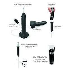 Закінчуючий фалоімітатор Strap-On-Me SQUIRTING CUM DILDO REALISTIC Black L - мініатюра 2