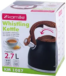 Чайник Whistling Kettle Black 2.7л зі свистком Kamille Ø20х23 см kuh0011111 - мініатюра 8