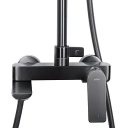 Душова система універсальна Qtap Vlasta New Gunmetal Black PVD з виливом QTVLA111GMB45651 - мініатюра 12