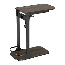 Приставний столик OfficePro Dark Wood Black із мереживим подовжувачем, USB-роз'ємами та тримачем для гарнітури (SD185DW) - мініатюра 3
