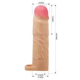 Насадка на пеніс Pretty Love Gerd Flesh 3'' 19.5 см тілесний - мініатюра 3