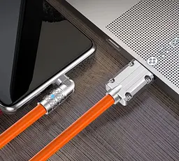 Зарядний кабель No Brand USB Type-C 1 м Помаранчевий (SH0000375) - мініатюра 2