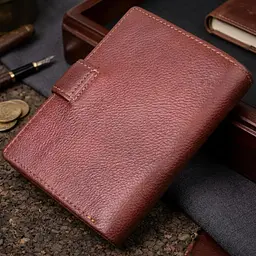 Вертикальний чоловічий портмоне з натуральної шкіри 21399 Vintage коричневий - мініатюра 4