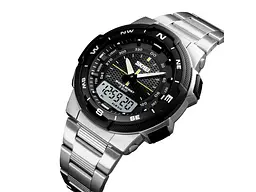 Чоловічий наручний годинник 1370SI Silver Skmei acs0030785 - мініатюра 3
