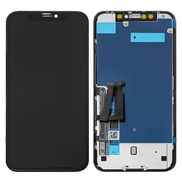 Дисплей для iPhone XR, чорний, з рамкою, , із захисним екраном дисплея, (TFT), YOUDA