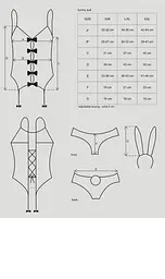 Еротичний костюм зайчика Obsessive Bunny suit 4 pcs costume pink L/XL, рожевий, топ з підв’язками - мініатюра 7
