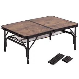 Складний стіл Bo-Camp Decatur 90x60 cm Black/Wood look (1404200), Коричневий - мініатюра 3