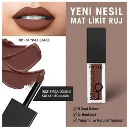 Матовий флюїд для губ Note Cosmetique Mattever Lip-Ink відтінок 02 Sunset Sand 4.5 мл - мініатюра 3