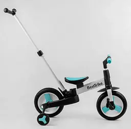 Велосипед-трансформер 56659 Best Trike колеса PU 10”, батьківська ручка, знімні педалі, в коробці (6989228360032) - мініатюра 4