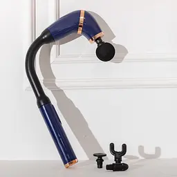 Перкусійний масажер Fascial Gun Massage 4 насадки, синій Huizhou HP-11-11BL - мініатюра 9