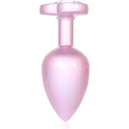 Анальна пробка B - Series HeavyFun Jewellery Pearl Pink Heart Plug M 8 см (прозорий)
