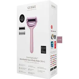 Електронний ролик для обличчя та тіла з мікроголками GESKE MicroNeedle Face & Body Roller 8 в 1 рожевий - мініатюра 5