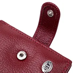 Стильне жіноче портмоне з блоком для карт з натуральної шкіри ST Leather 19472 бордове - мініатюра 5