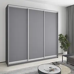 Шафа-купе тридверна MebelStar Уні AL 3ДСП 250x60x240 см Антрацит (MBS-1895)