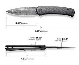 Ніж cкладний Civivi Caetus C21025C-DS1 Damascus Blade - Carbon - мініатюра 10