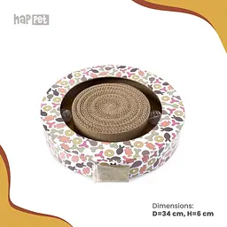 Happet Картонна кігтеточка "SHENZI"+Котяча м'ята, діаметр — 34 см, висота — 6 см (DK13) - мініатюра 3