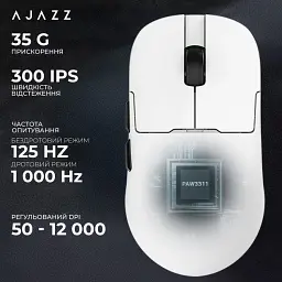 Мишка бездротова AJAZZ AJ159P MC Миша комп'ютерна із зарядною док-станцією / 2.4G / Bluetooth / USB White (19584) - мініатюра 9