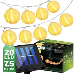 Декоративна сонячна гірлянда Lumiled Risa 20 ліхтариків, 7.59 м - мініатюра 2