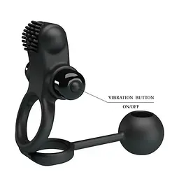 Ерекційне кільце - Pretty Love Vibration Penis Sleeve IV Black - мініатюра 5
