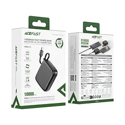 Павербанк Acefast Black 10 000 mAh / 20 Вт (6974316283973) - мініатюра 7