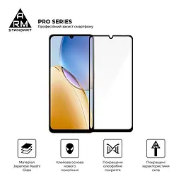 Захисне скло на ZTE Blade A56 4G з олеофобним покриттям, Pro, повне проклеювання, антистатичний і пиловідштовхуючий шар, 9H, самоклеючеся, 2.5D, на весь екран, антистатичний клей, ArmorStandart (ARM87521) - мініатюра 2