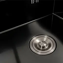 Кухонна мийка CM 50x50 прихована PVD чорна Platinum Handmade, Чорний - мініатюра 7