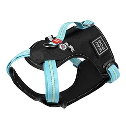 Шлея для собак безпечна Waudog Nylon з QR паспортом, металічна пряжка-фастекс, L, Ш 25 мм, А 55-85 см, В 65-85 см блакитний - мініатюра 3
