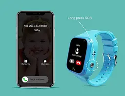 Смарт годинник телефон для дітей Lemfo LT23 з GPS, 4G LTE, SIM-картою, відеодзвінками, прослуховуванням, геозоною та кнопкой SOS Блакитний - мініатюра 10