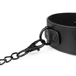 Нашийник з повідцем Bedroom Fantasies: Faux Leather Collar & Chain - мініатюра 4