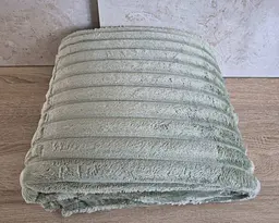Плед-покривало Koloco королівський шарпей 1-149 смужка 4 см 200х230 фісташковий - мініатюра 2