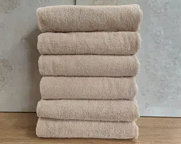 Набір турецьких махрових однотонних рушників Zeron 6 штук 70х140 Beige щільність 500 г/м2