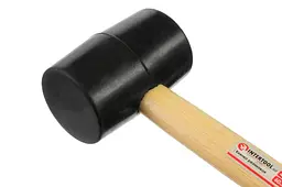 Киянка гумова Intertool 450 г х 65 мм чорна дерев'яна ручка - мініатюра 6