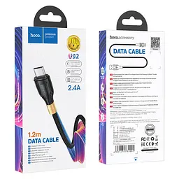 Кабель Hoco U92 Pisces Cable USB to MicroUSB 2,4A 1,2m Black - мініатюра 2