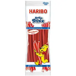 Жувальні цукерки Haribo зі смаком полуниці Balla Stixx Strawberry, 170г