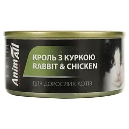 Вологий корм для котів AnimAll з кролем та куркою 80 г - мініатюра 2