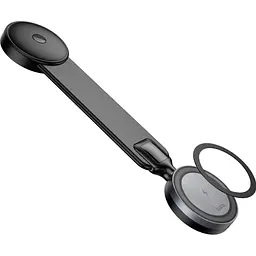 Автотримач із бездротовою зарядкою Hoco HW29 Totem Ring Magnetic Wireless Black Metal Gray [140687] - мініатюра 2