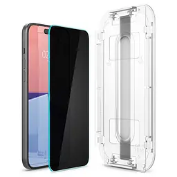 Захисне скло антишпигун Spigen Glass tR EZ Fit Privacy Transparency для iPhone 16 Plus | 15 Plus (2 шт.) (AGL06885) - мініатюра 4