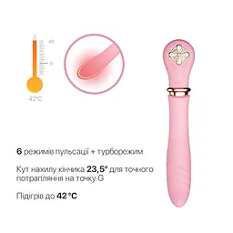 Пульсатор із підігрівом Zalo Sweet Magic - Desire Fairy Pink, турбо режим - мініатюра 4