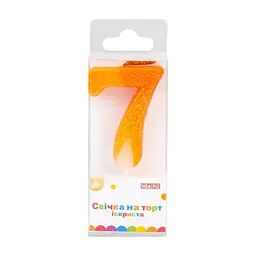 Свічка Maxi "7" із блискітками, що іскриться, 4,5 см, на торт (MX622081-7)